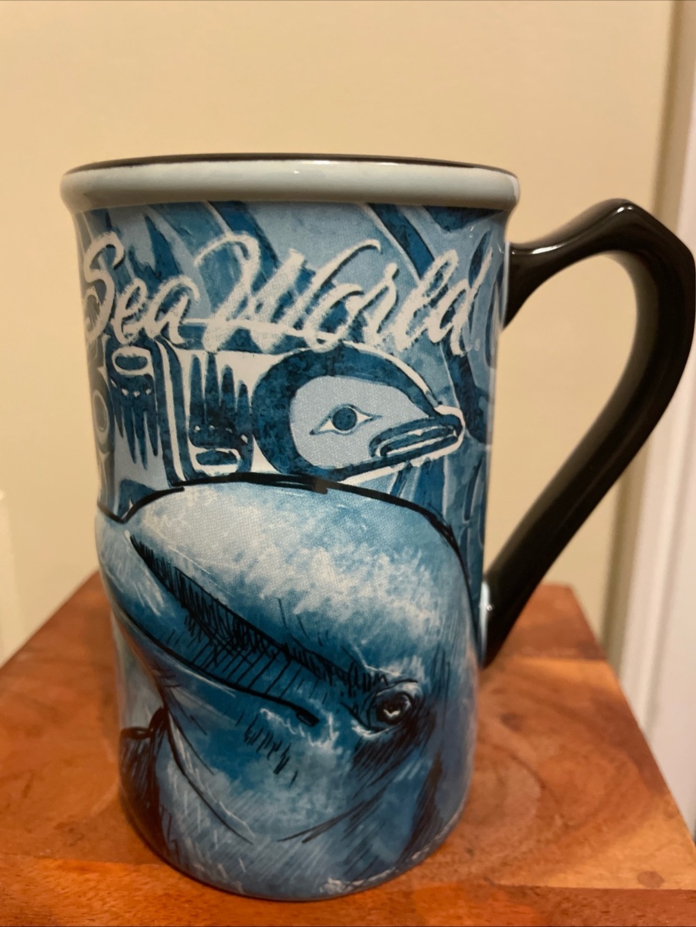 SeaWorld Bottlenose Dolphins 3D Raised Relief Ceramic Coffee Mug